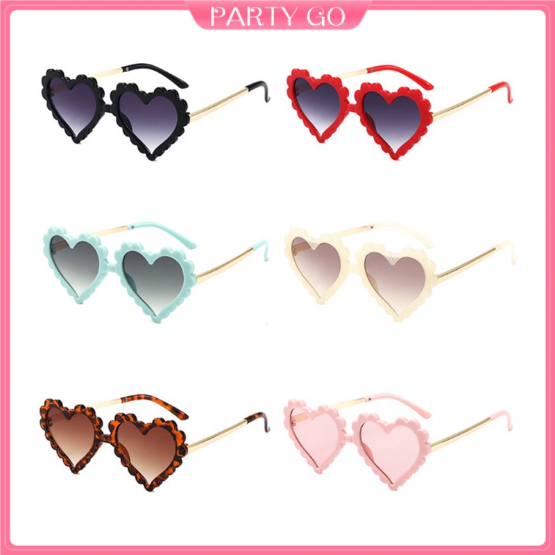 Kính Mát Gọng Trái Tim Vintage Thiết Kế Hình Hoa Trái Tim Màu Xanh Lá Cho Bé Trai Và Bé Gái