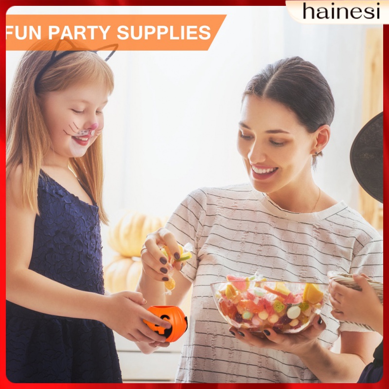 Giỏ Nhựa Mini Đựng Kẹo Giá Đỡ Hình Quả Bí Ngô Trang Trí