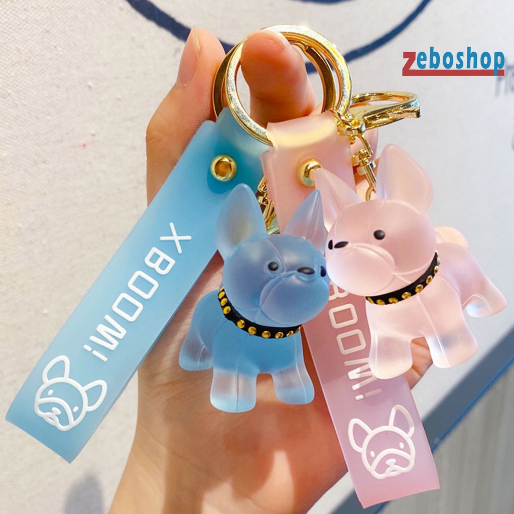 Móc Chìa Khóa Ba Chiều Trong Suốt Hình Chú Chó Bull Hoạt Hình Dễ Thương Đa Năng Có Thể Tái Sử Dụng