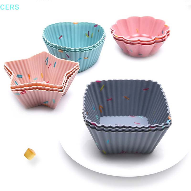 Set 12 Khuôn Silicone Làm Bánh Cupcake Nhiều Hình Dạng DIY