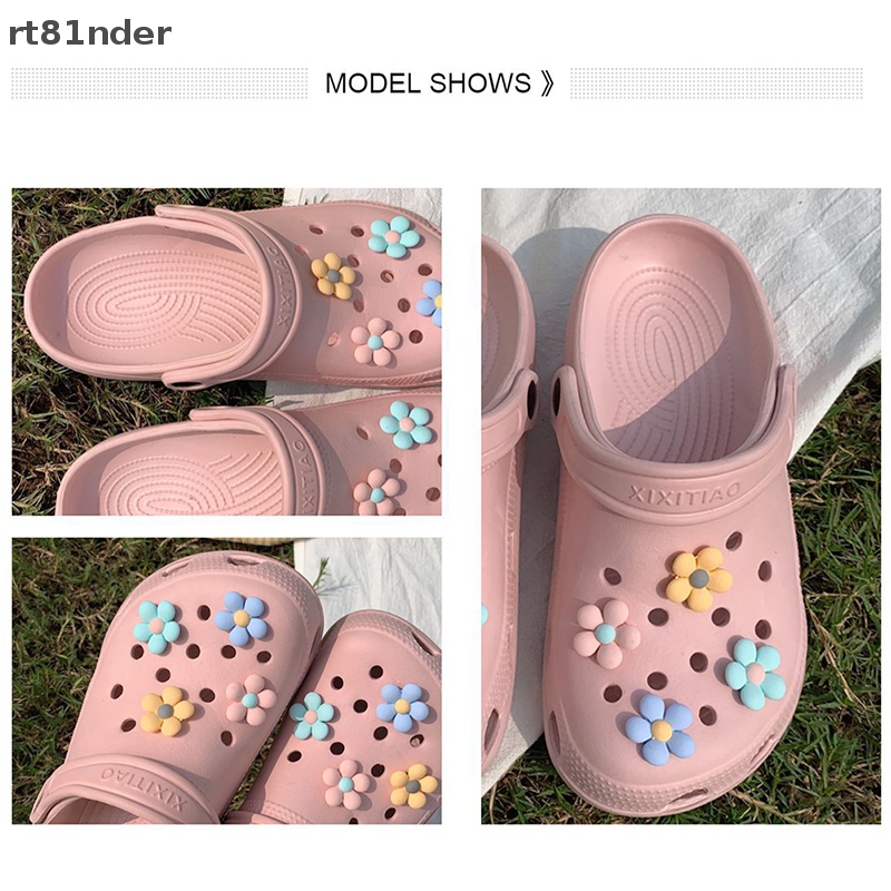 Rt Set 8 Phụ Kiện Trang Trí Giày Hình Hoa Dễ Thương Có Thể Tháo Rời DIY