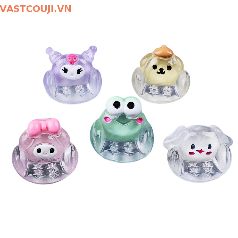 SANRIO Bộ 5 Đồ trang trí Búp Bê Hoạt Hình Melody Cinnamon Kuromi Mini Dạ Quang Trang Trí Tiểu Cảnh