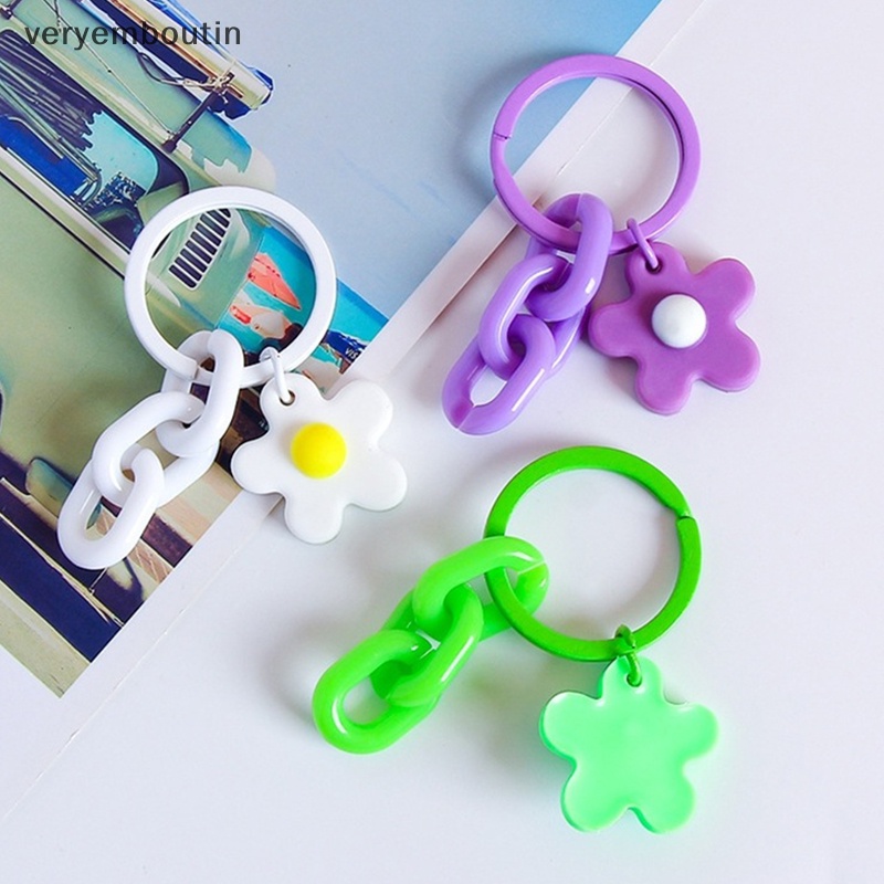 Móc Chìa Khóa Hình Hoa Nhiều Màu Dễ Thương