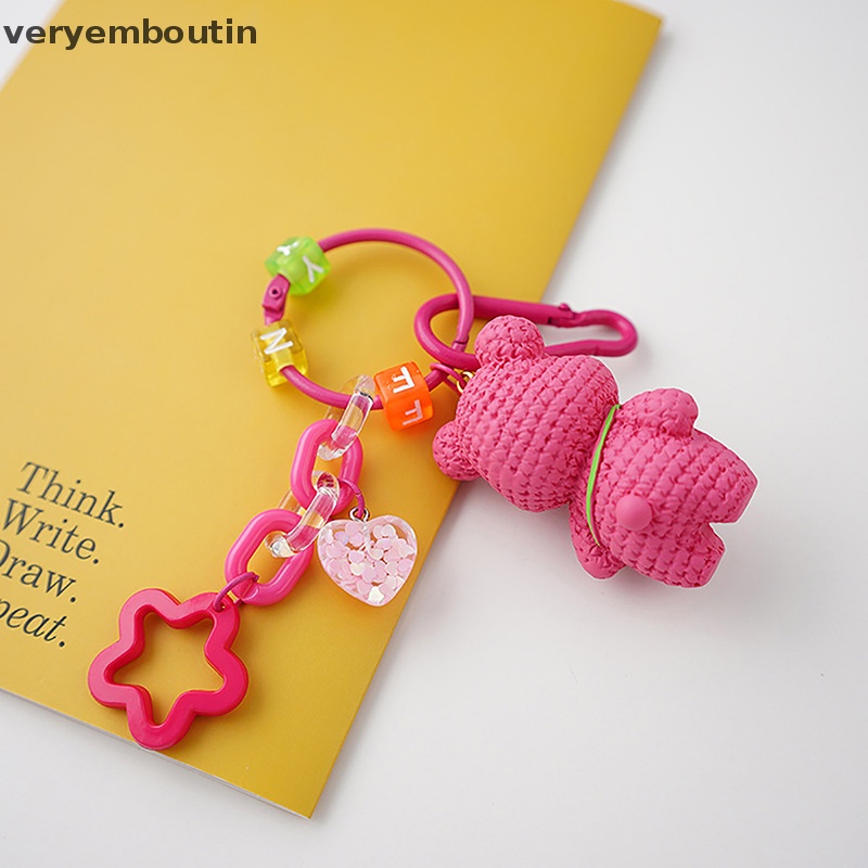 Móc Khóa Hình Gấu Dâu Tây Hoạt Hình Dễ Thương