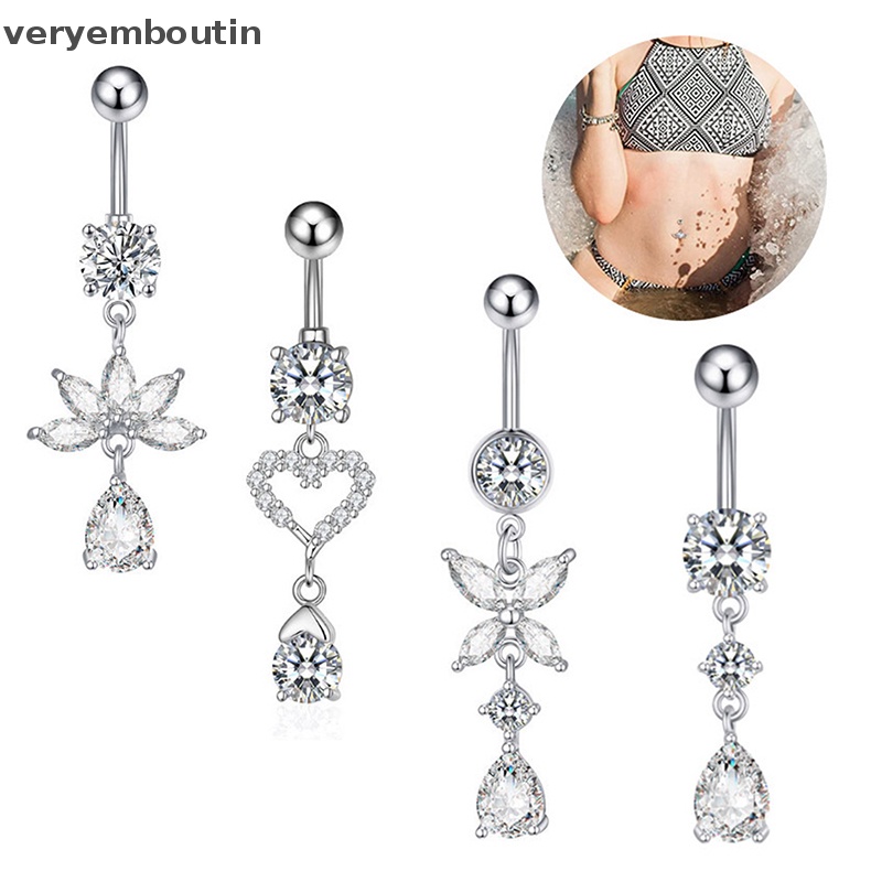 Khuyên RốN HìNh BướM ĐíNh Đá BằNg ThéP Không Gỉ