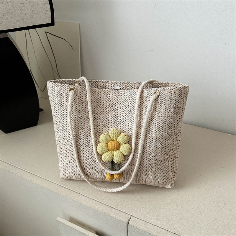 Túi Xách Đan Rơm Đeo Vai Sức Chứa Lớn Phong Cách Mới Dễ Phối Đồ Cho Nữ