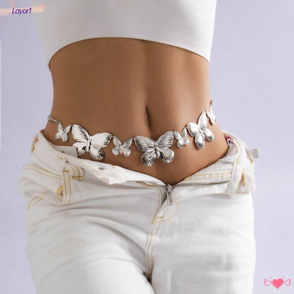 Dây Xích Đeo Hông Gắn Hình Bướm Phong Cách Vintage Mùa Hè Cho Nữ LAYOR1