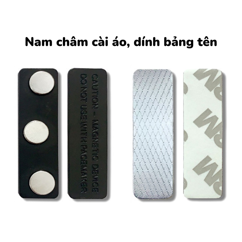 Bảng Tên Nhân Viên, Nam Châm Thẻ Tên, Nam Châm Cài Áo Gồm 3 Viên