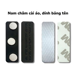 Bảng tên nhân viên, nam châm thẻ tên, nam châm cài áo gồm 3 viên