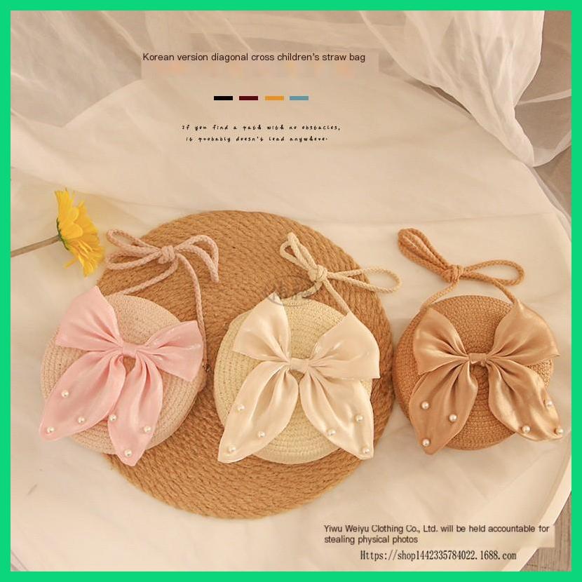 Túi cói Đan Lát mini Dễ Thương Thời Trang Mùa Hè Cho Bé Gái