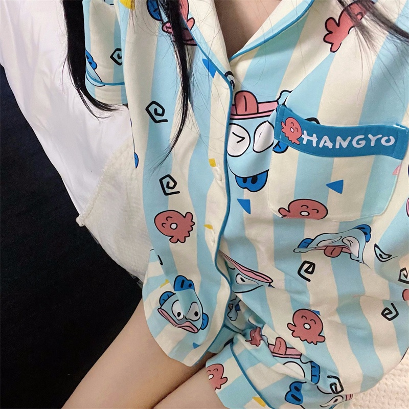 Bộ Đồ Ngủ Hai Mảnh Họa Tiết Cá Hề Hoạt Hình Dễ Thương Phong Cách Hàn Quốc Dành Cho Bạn Nữ Tuổi Teen