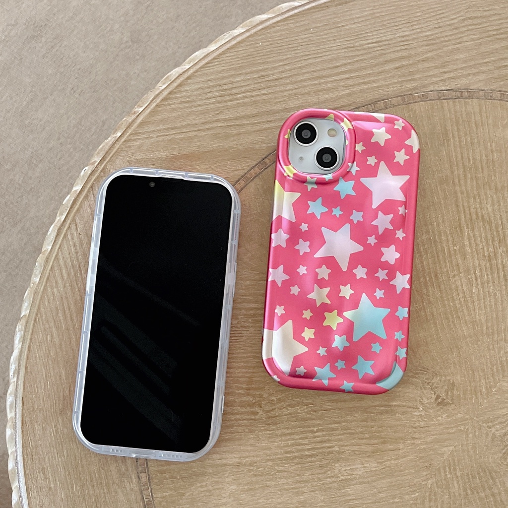 Ốp Điện Thoại TPU Chống Sốc Họa Tiết Sao Băng Màu Đỏ Cho iPhone 14 13 12 11 Pro Max