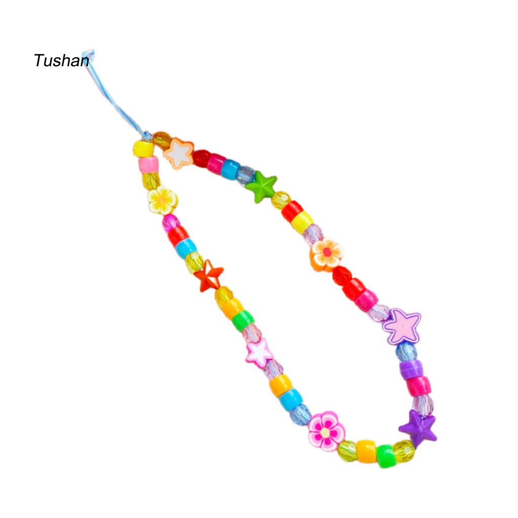 Dây Đeo Điện Thoại Dạng Chuỗi Hạt Nhiều Màu Chống Thất Lạc Cho Nữ