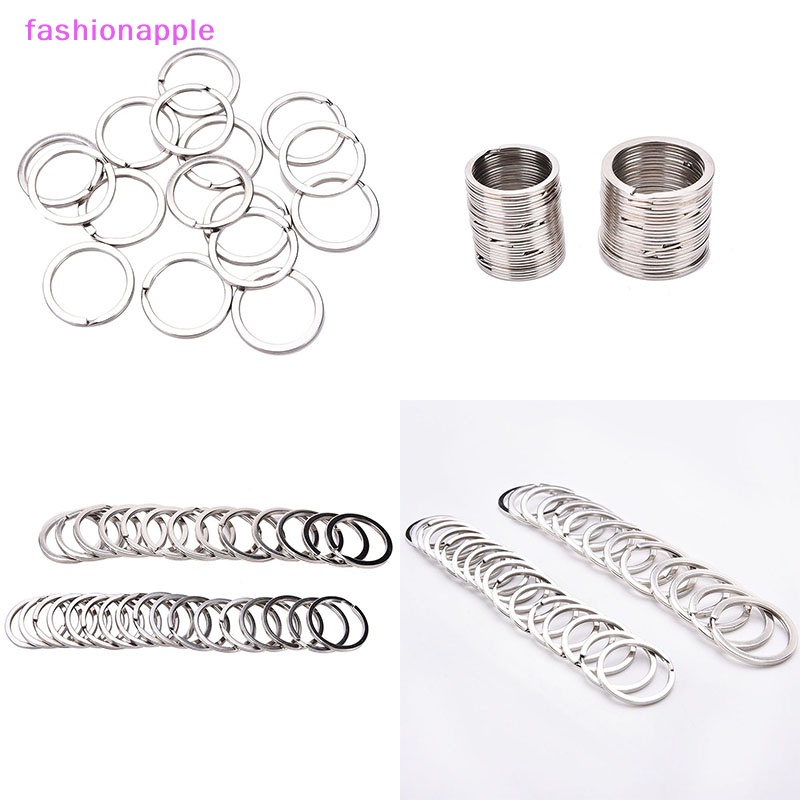 Set 100 Móc Khóa Tròn Bằng Thép Không Gỉ 2 Kích Cỡ