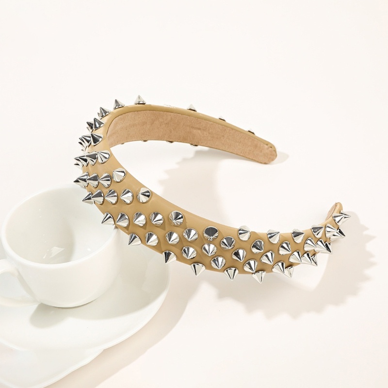 Flgo Băng Đô Trang Điểm Rửa Mặt Co Giãn Thiết Kế Đinh Tán Kim Loại Cho Nữ