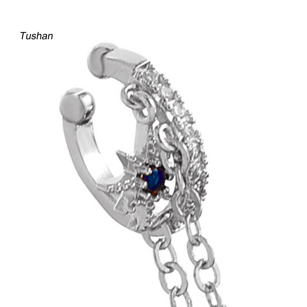 1 Khuyên Kẹp Vành Tai Bằng Đồng Không Cần Khoan Lỗ Thời Trang Dự Tiệc