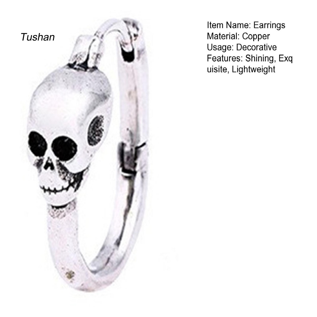 1 Khuyên Tai Hình Đầu Lâu Phong Cách Hip Hop Punk Cá Tính