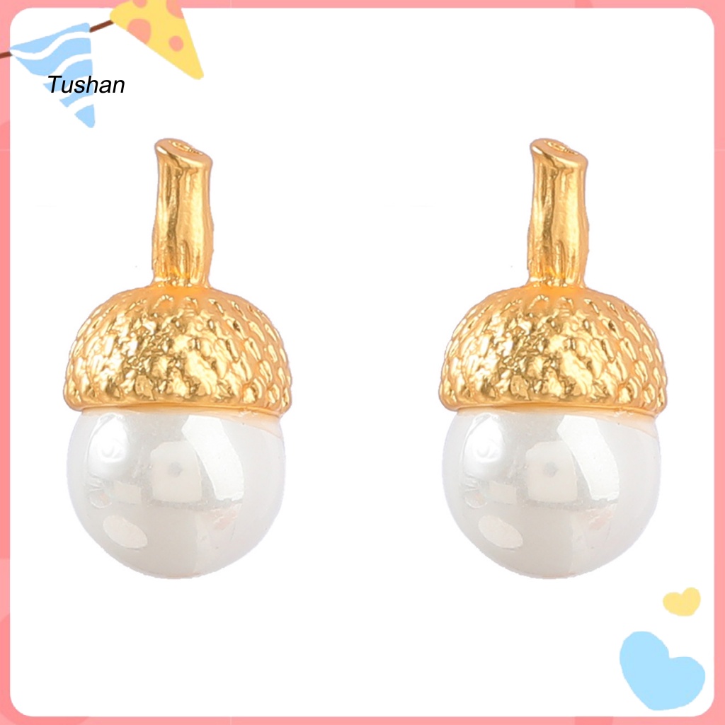 1 Đôi Bông Tai Hình Học Đính Ngọc Trai Giả Độ Bóng Cao Chống Dị Ứng Thời Trang Cho Nữ