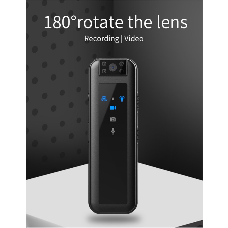 Máy Quay Hồng Ngoại mini hd 1080p Xoay 180 Độ Có Kẹp Gắn Lưng Cảnh Sát / Tầm Nhìn Ban Đêm
