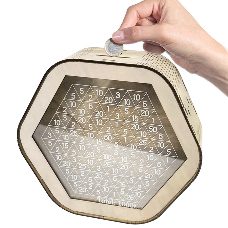 Hộp Đựng Tiền Tiết Kiệm Bằng Gỗ Có Thể Tái Sử Dụng