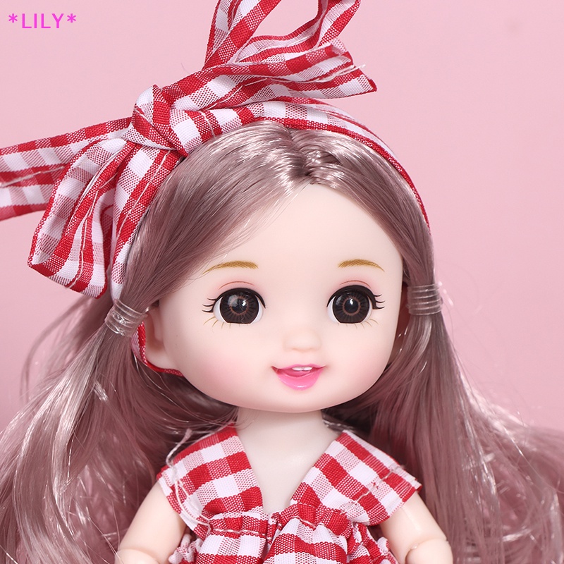 Lily New 17 Cm Mini Cô Gái Bé Búp Bê Với 13 Di Chuyển Doanh 3D Đôi Mắt Lớn Cho Cô Gái DIY Uuu