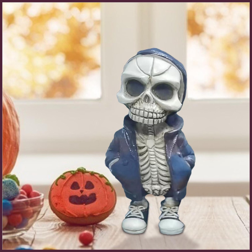 Mô Hình Đầu Lâu Bằng Nhựa Resin Phong Cách Gothic Nhỏ Gọn Trang Trí Tưởng Niệm