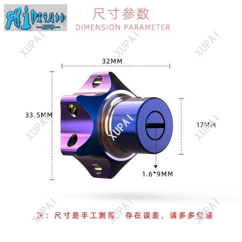 Vỏ Bọc Chìa Khóa CNC Bằng Titan Hình Lục Giác Màu Xanh Dương Cho Xe Mô Tô Cafe Racer KTM 125 Rowing 400