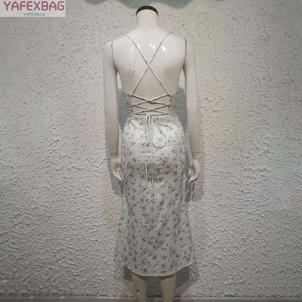Đầm Hai Dây Dáng Dài Họa Tiết Hoa Thời Trang Quyến Rũ Cho Nữ | Đầm Sát Nách Hở Lưng Quyến Rũ Thời Trang Cho Nữ