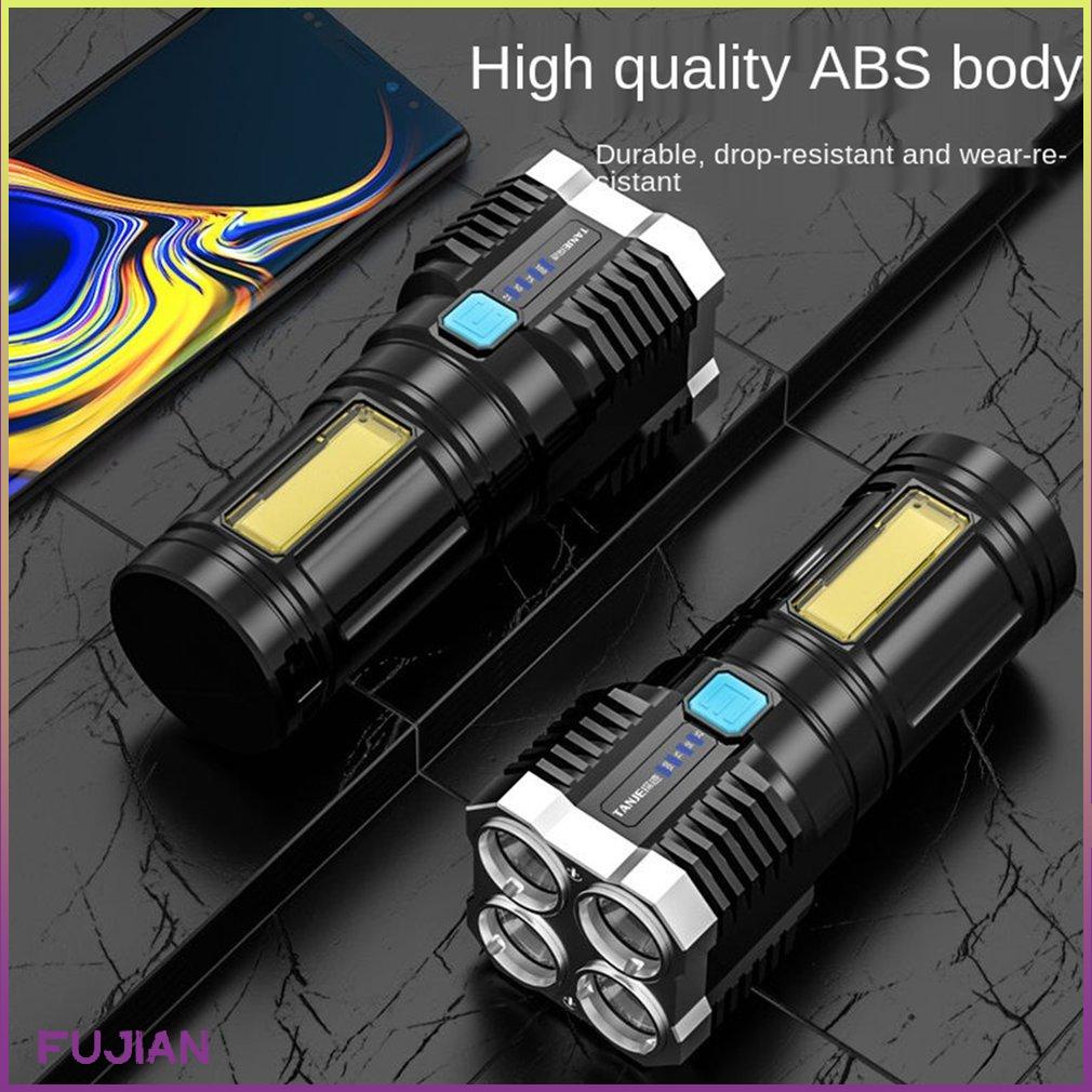 Quad-Core Bright Led Flashlight Strong Light Rechargeable Super Small Special Forces Outdoor Multi-Functional Spotlight