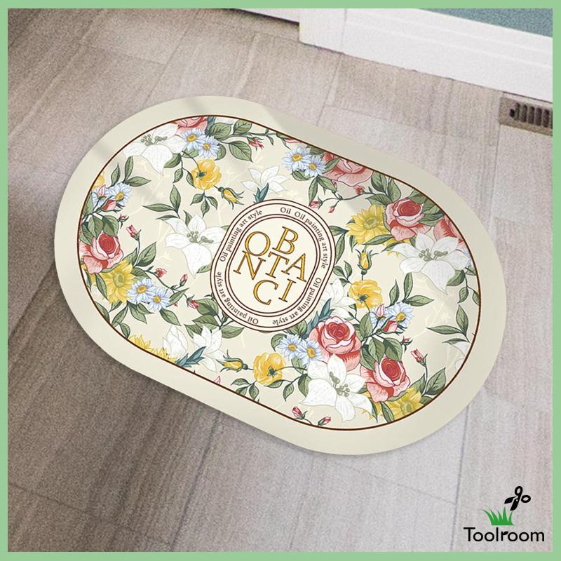 Thảm Chùi Chân Hình Oval Thấm Hút Nước Chống Trượt Cho Phòng Tắm