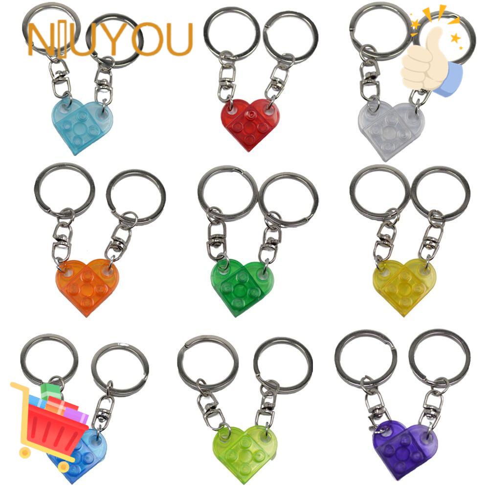 Khối Xây Dựng Trong Suốt Gắn Móc Khóa / Mặt Dây Chuyền Hình Trái Tim Tách Rời