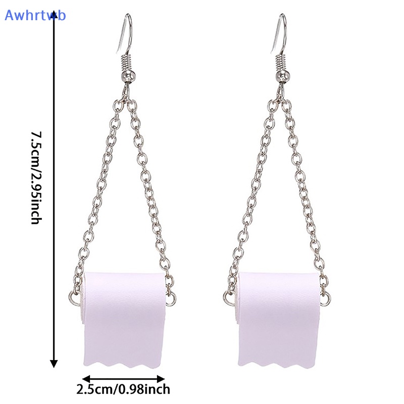 1 Đôi Bông Tai Dáng Dài Hình Cuộn Giấy Vệ Sinh 3D Độc Đáo Thời Trang Cho Nữ Mới