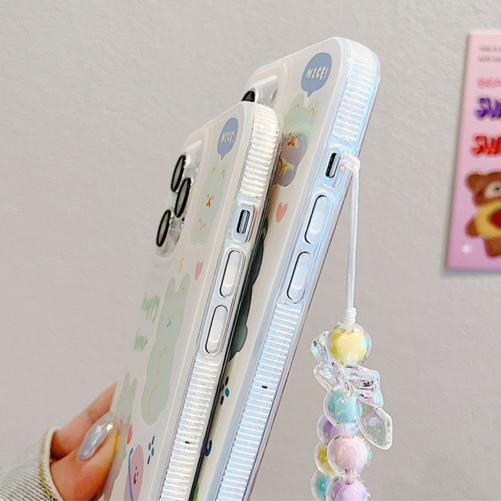 Ốp Điện Thoại TPU Dẻo Màu Laser Họa Tiết Hoạt Hình Chú Gấu Dễ Thương Chống Trượt Cho IPhone 11 IPhone 14 13 12 Pro Max