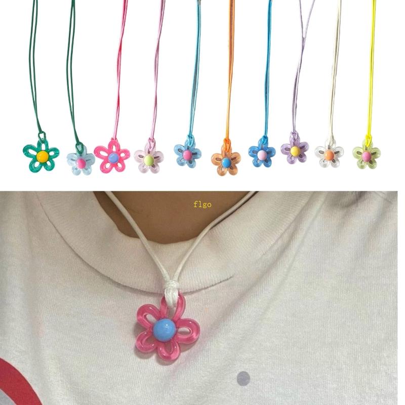 Flgo Dây Chuyền Choker Mặt Hình Hoa Rỗng Bằng Nhựa Resin Thời Trang Dự Tiệc Cho Nữ