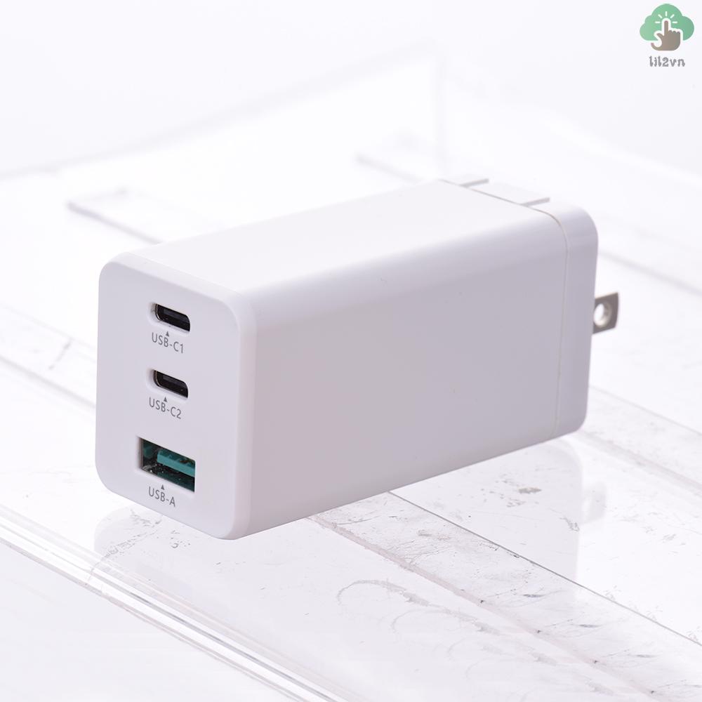 Củ Sạc Nhanh Lili31 GaN 65W USB QC3.0 PD2.0 Type-C Cho iPhone 12 / 11 Notebook Tablet Samsung 100-240V