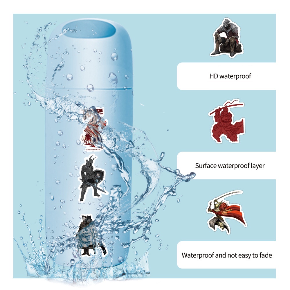 J· Hình Dán Chống Nước Bloodborne Trò Chơi Điện Tử Mũ Bảo Hiểm Máy Tính Xách Tay Hành Lý Dán Thiết Lập, 50 tờ