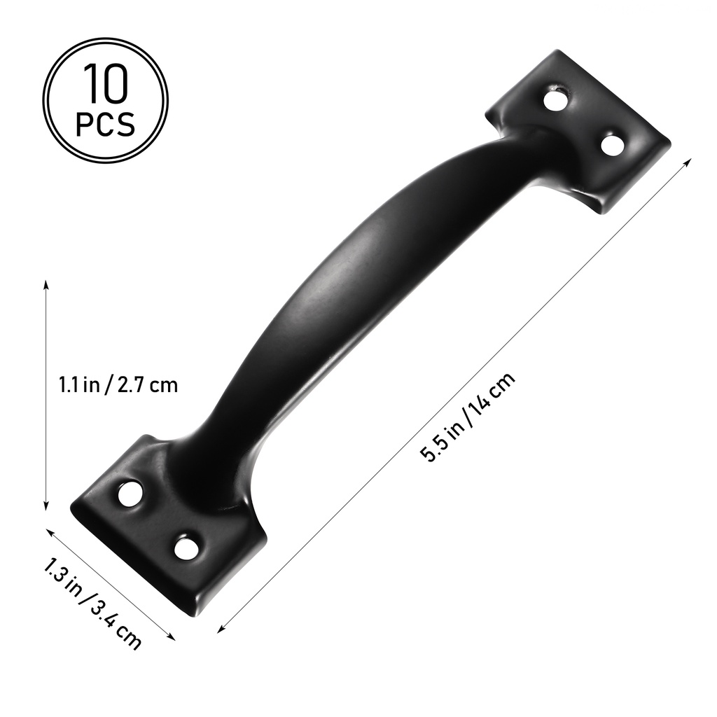 Set 10 Tay Nắm Cửa Màu Đen Ánh Kim