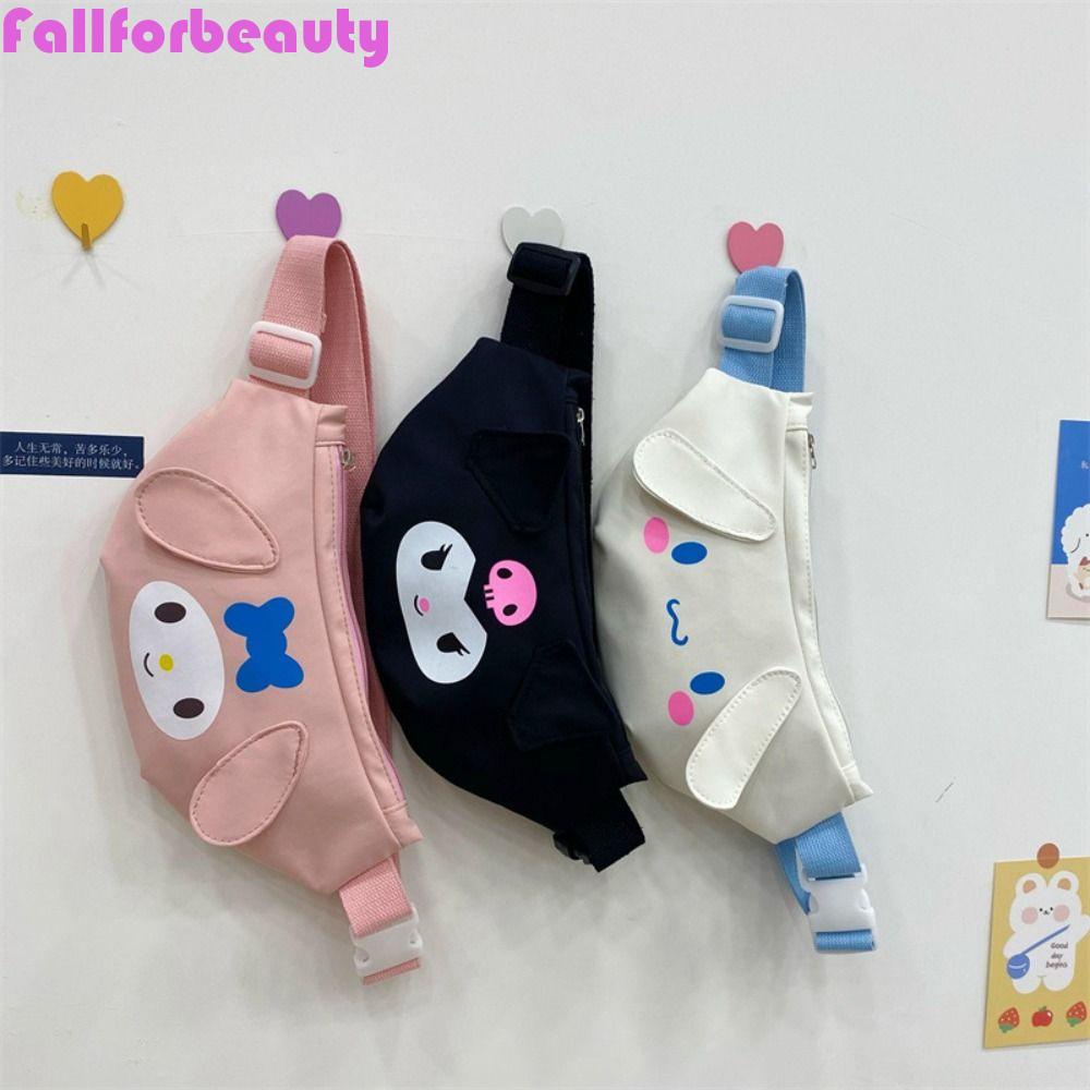 Fallforbeauty Túi Đeo Chéo Ngực Vải Canvas In Hoạt Hình My Melody Kuromi Dễ Thương Cho Nữ