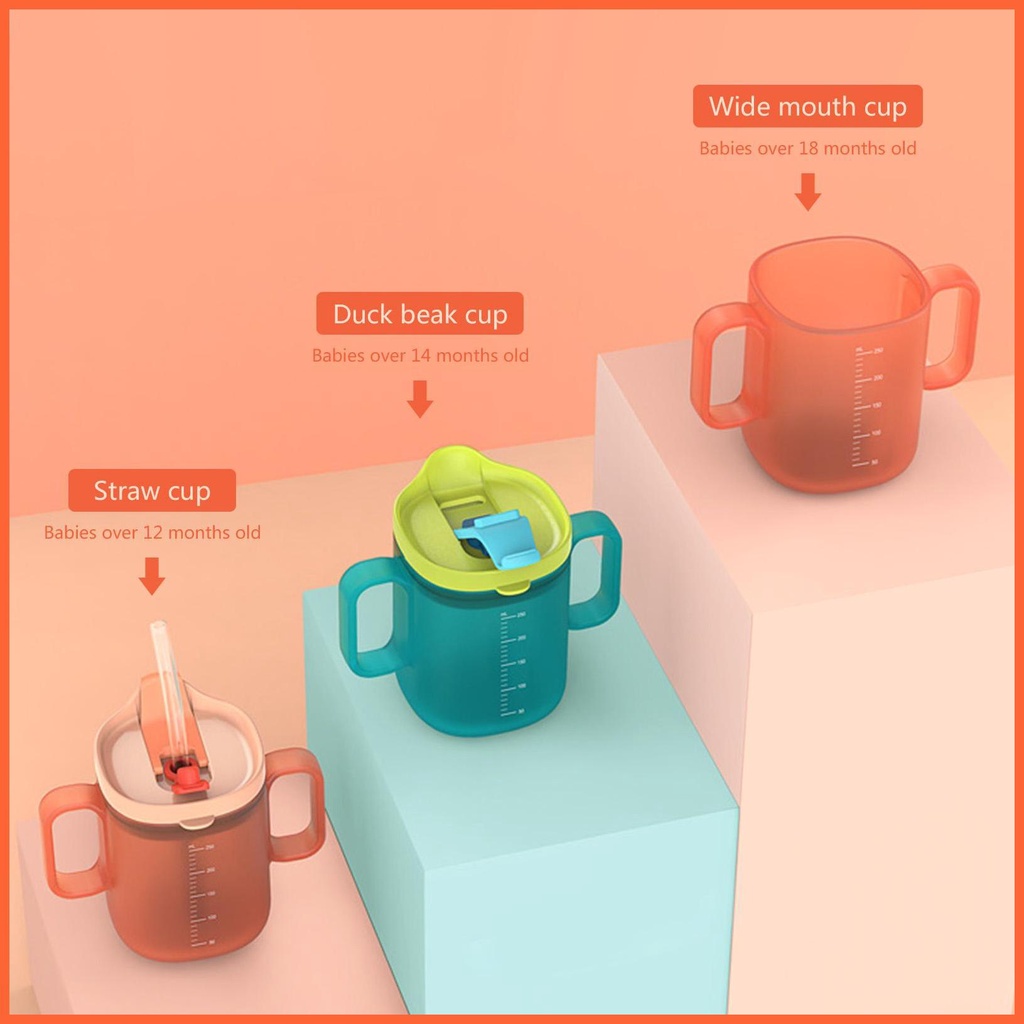Cốc Uống Nước Bằng Silicone Có Tay Cầm Và Ống Hút Cho Bé