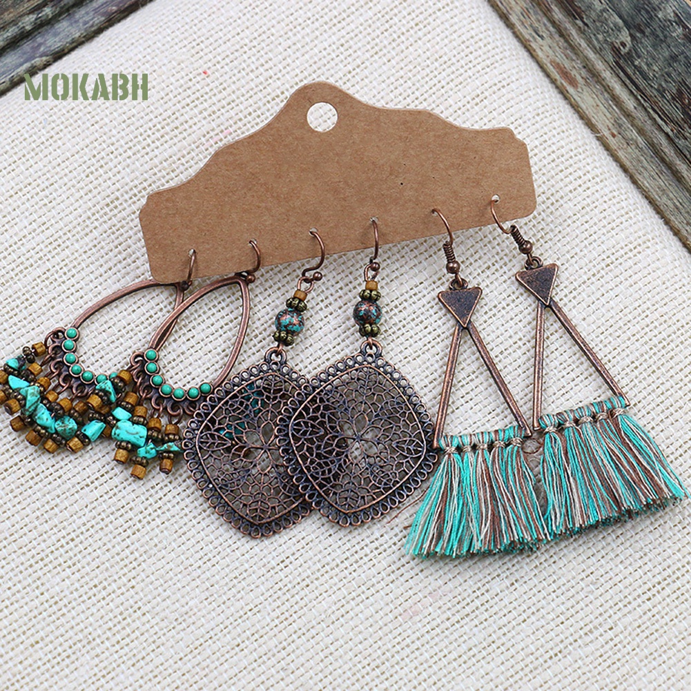 Set 3 Đôi Khuyên Tai Phong Cách Vintage Thời Trang Cho Nữ