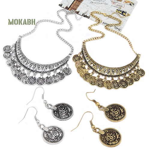 (Hot) Bộ Vòng cổ + Bông Tai Phong CáCh Vintage