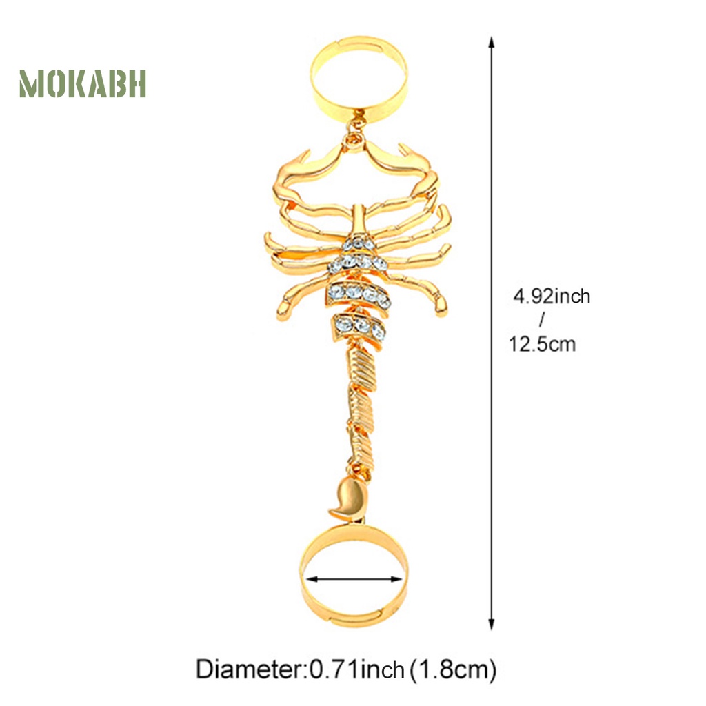 [Mới] Nhẫn Đeo Khớp Ngón Tay Mạ Điện Họa Tiết Hình Học Đính Đá Lấp Lánh Phong Cách Punk Chưa Phai Màu Trang Trí Hình Bọ Cạp Quyến Rũ