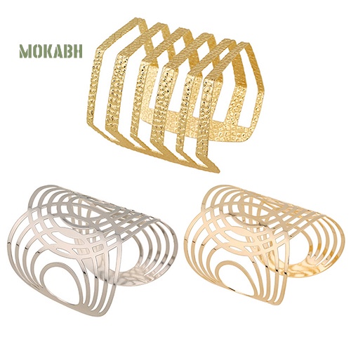 Vòng Đeo Tay Họa Tiết Hình Học Rỗng Màu Vàng / Bạc Phong Cách Punk Thời Trang Cho Nam Và Nữ