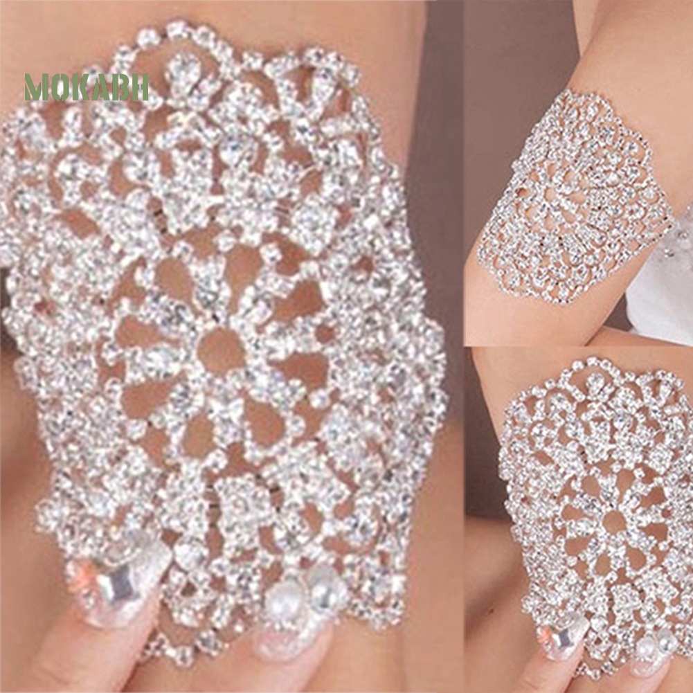 Vòng Đeo Tay Đính Đá Pha Lê Có Thể Điều Chỉnh Cho Cô Dâu