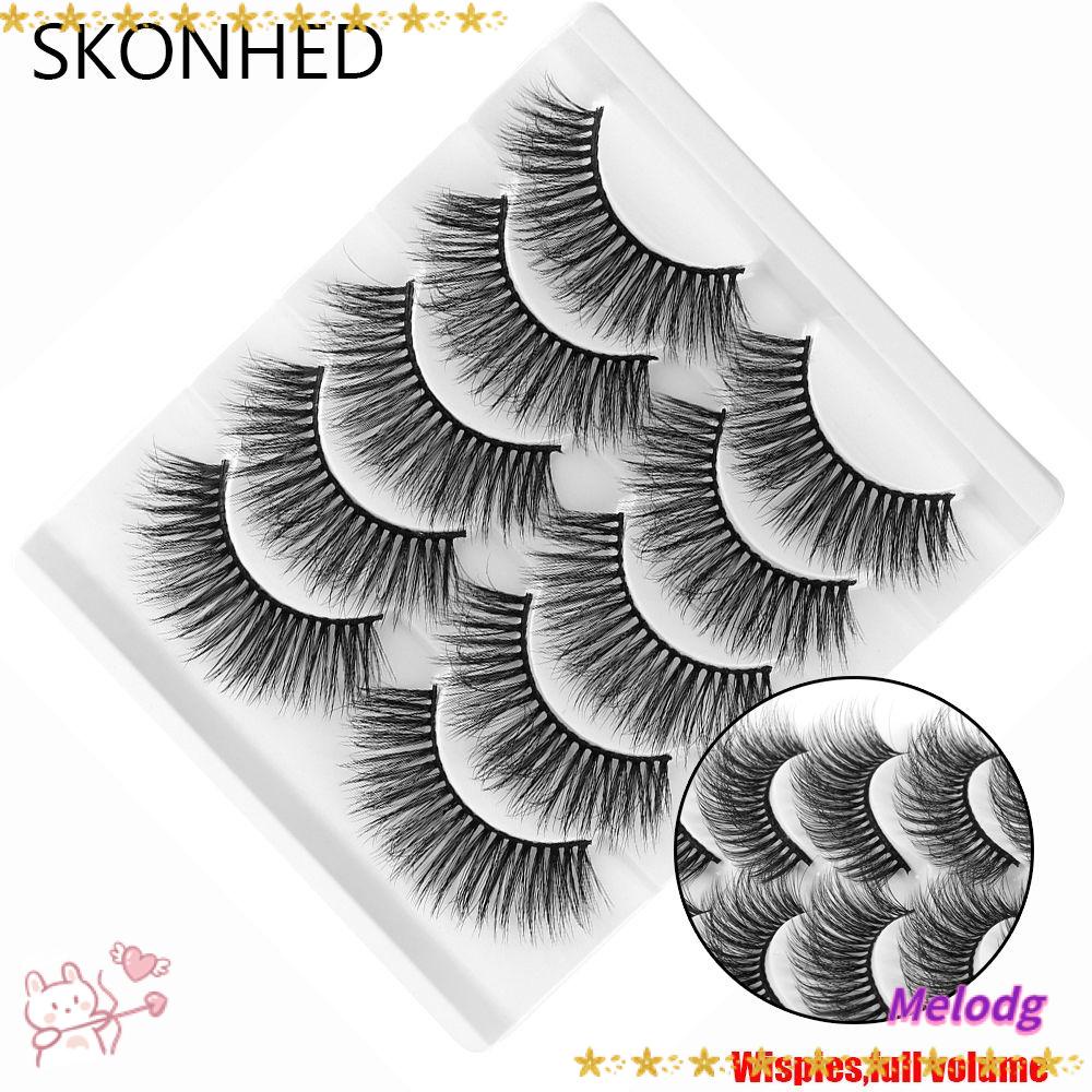 Set 5 Cặp Lông Mi Giả Nhiều Lớp Phủ Lông Chồn 3D Thời Trang Dành Cho Nữ