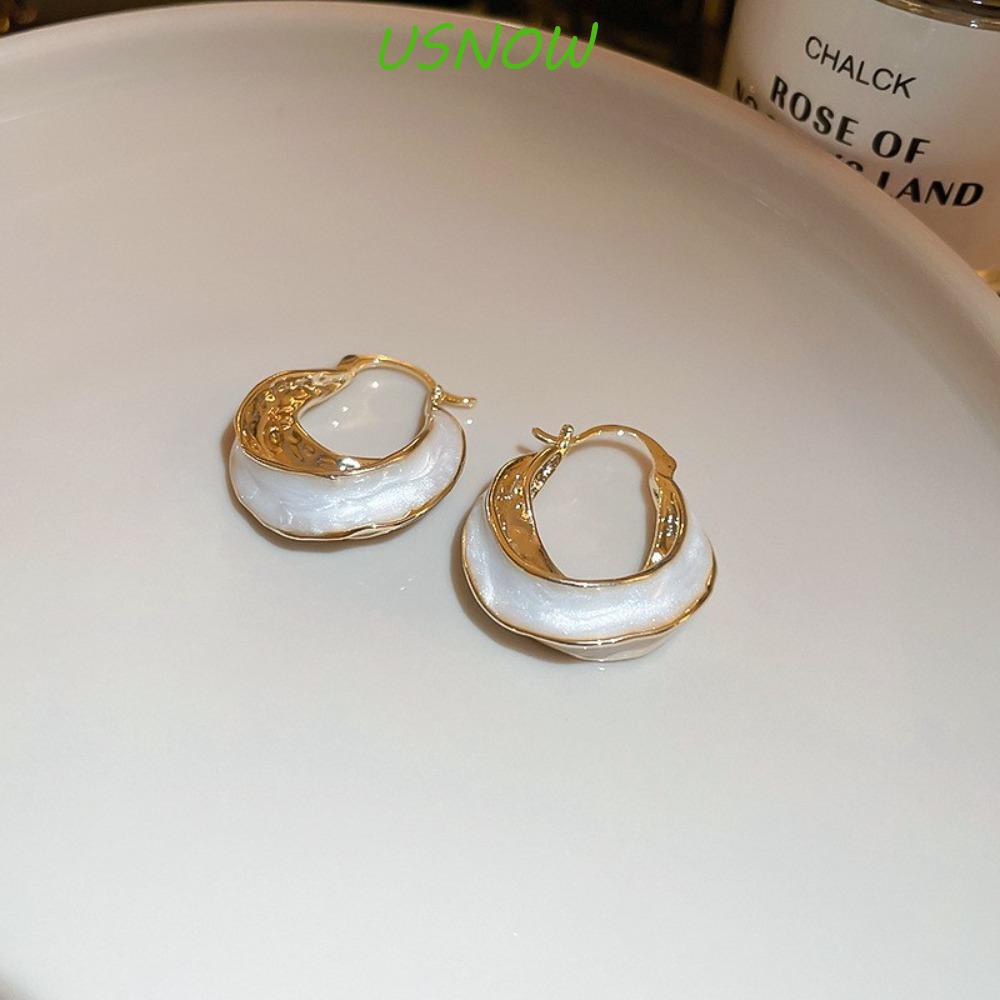 Khuyên Tai Resin Hình Chữ U Giọt Nước Họa Tiết Hình Học Thời Trang