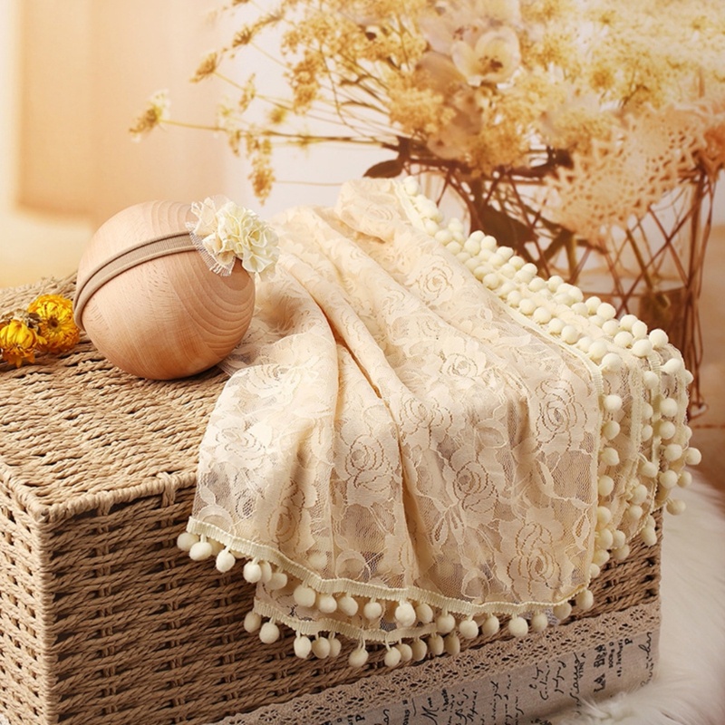 Set 2 Món Gồm Chăn + Băng Cài Đầu + Hoa Làm Phụ Kiện Chụp Ảnh Cho Bé Sơ Sinh