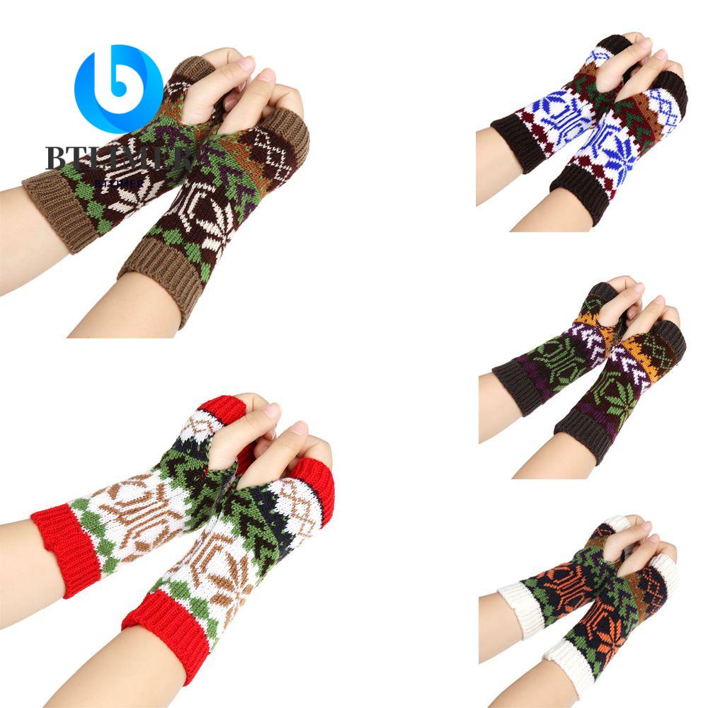 Găng Tay Đan Len Dài Co Giãn Giữ Ấm Cánh Tay Dùng Làm Quà Tặng Giáng Sinh