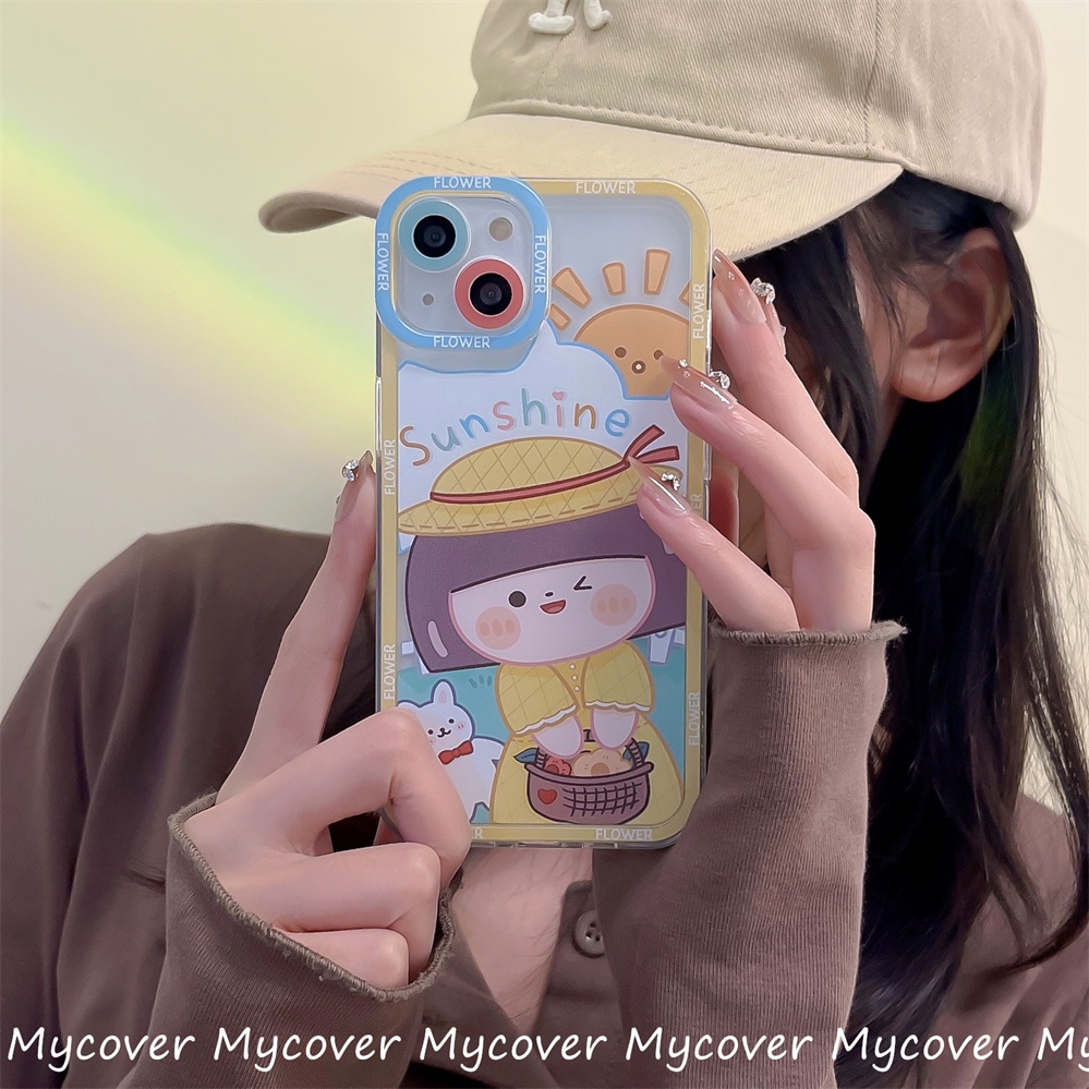 Ốp Điện Thoại Silicon Họa Tiết Hoạt Hình Cô Gái Dễ Thương Cho iPhone 11 12 13 14 Pro Max X Xr Xs 8 7 6 Plus SE 2020