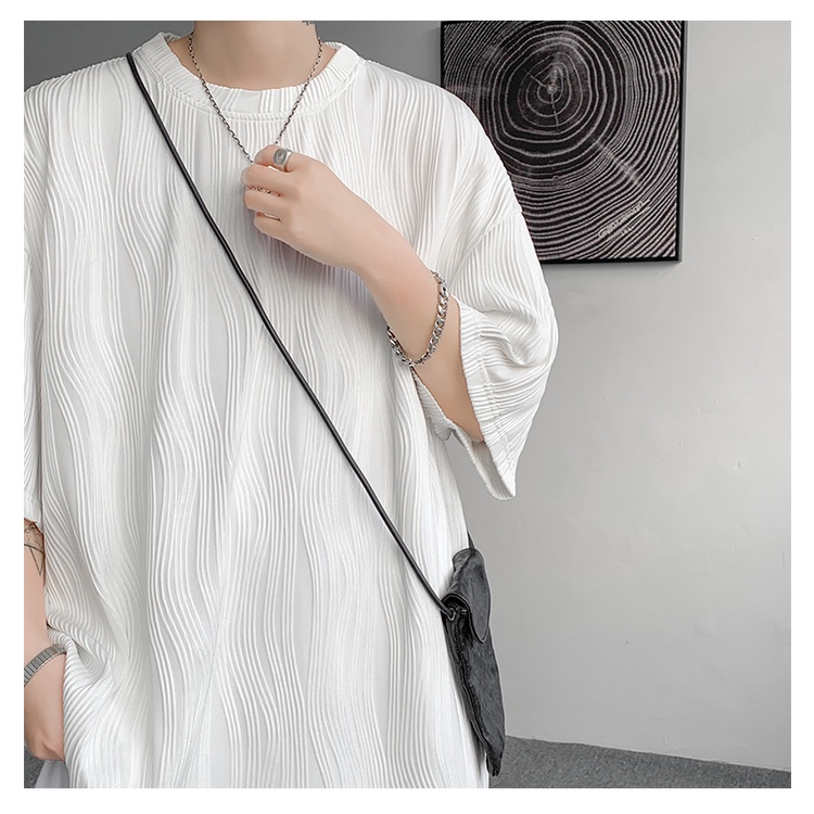 Áo Thun Tay Ngắn Dáng Rộng Bằng Lụa Lạnh Thoáng Khí Thời Trang Mùa Hè Cho Nam 150kg Plus Fat